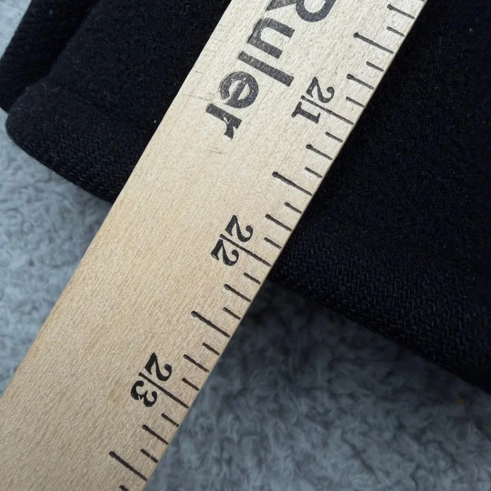 J.Crew Wool Coat Womens S Black Button Front Mid-Length Waist Tab Peacoat - Picture 10 of 11